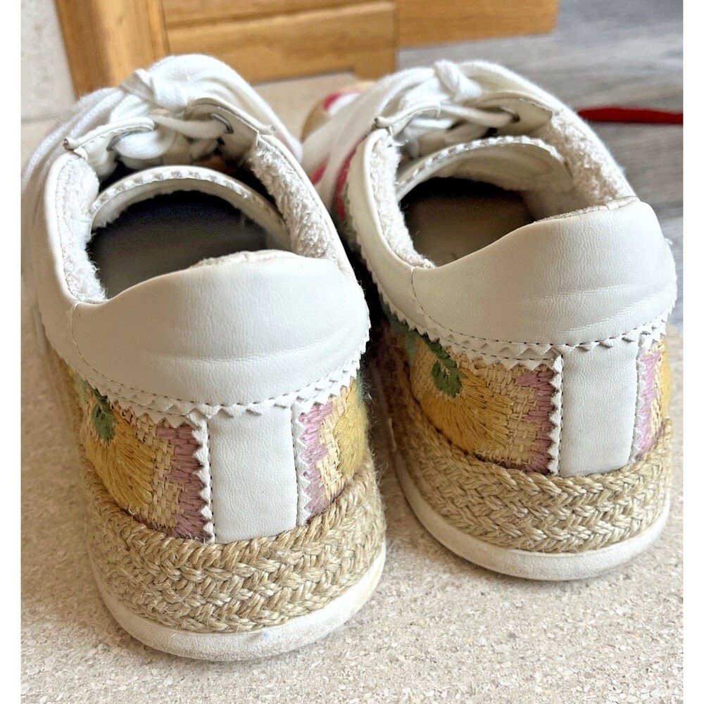 Dolce Vita Azalia Floral Raffia Sneakers Women’s Size 7.5 Lace Up Casual Shoes - Picture 4 of 13